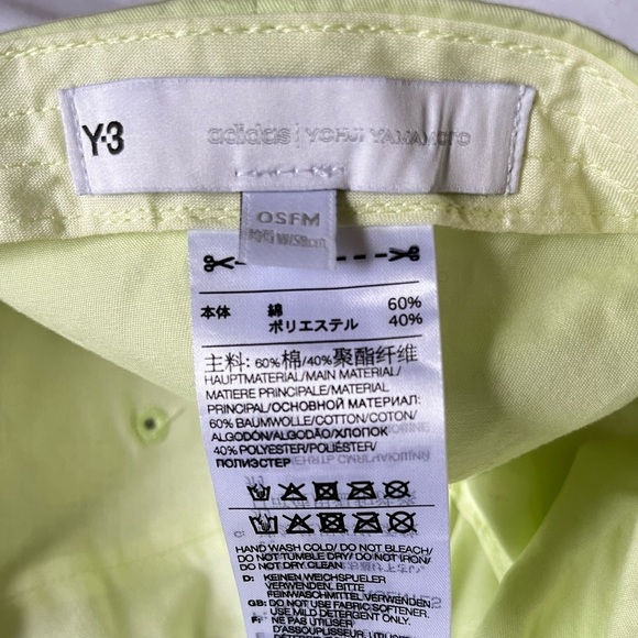 Y-3 Adidas big logo cap in yellow green - Picture 4 of 5